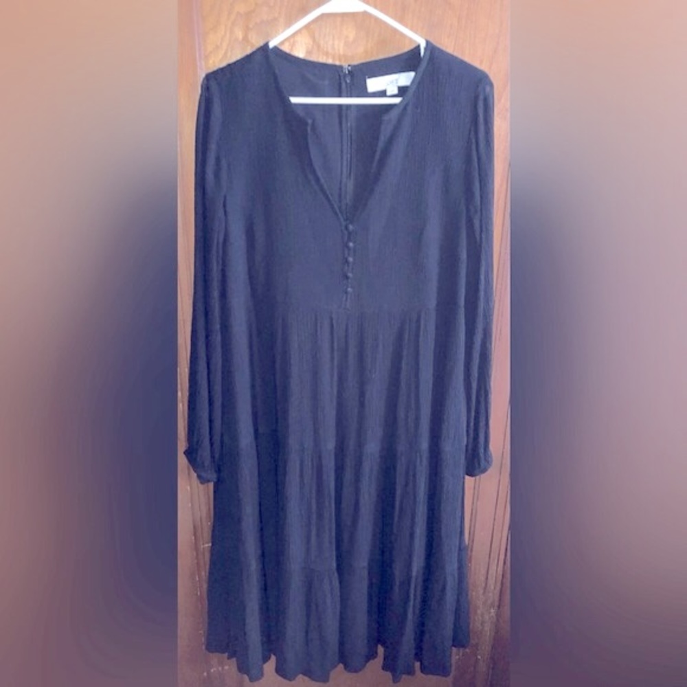 Loft Black Dress long sleeve -Size Small - Picture 10 of 11